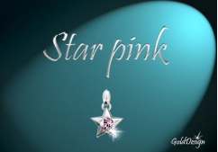 Star pink - přívěsek stříbřený